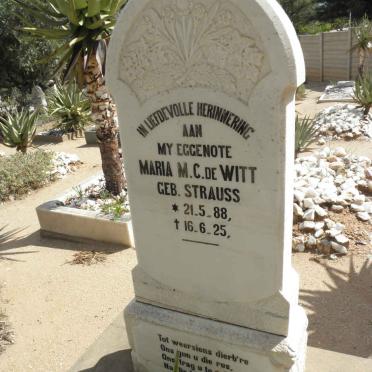 WITT Maria M.C., de nee STRAUSS 1888-1925