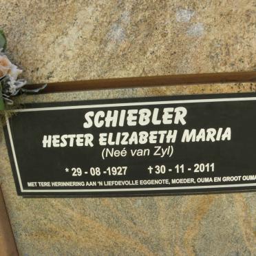 SCHIEBLER Hester Elizabeth Maria nee Van ZYL 1927-2011