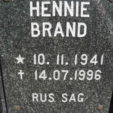 BRAND Hennie 1941-1996