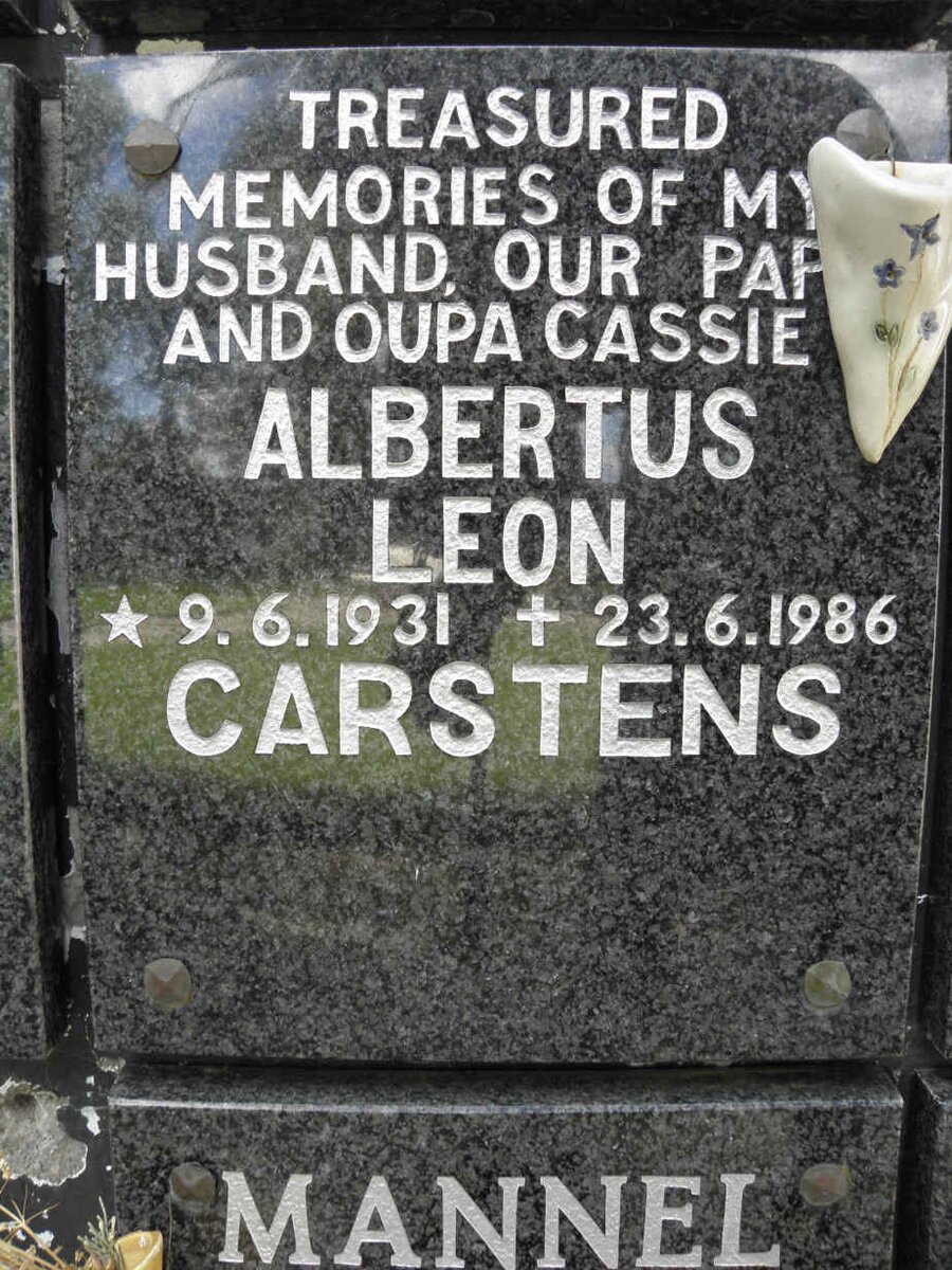 CARSTENS Albertus Leon 1931-1986