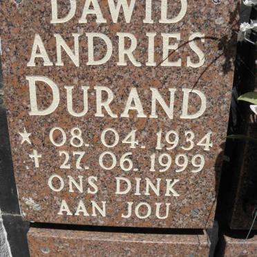 DURAND Dawid Andries 1934-1999
