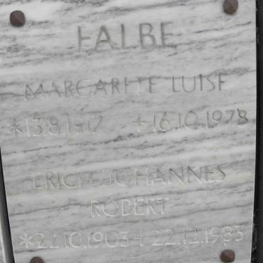 FALBE Erich Johannes Robert 1903-1983 &amp; Margarete Luise 1917-1978