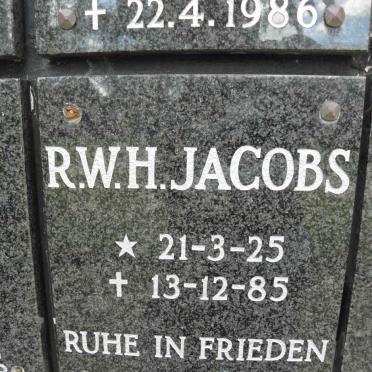 JACOBS R.W.H. 1925-1985