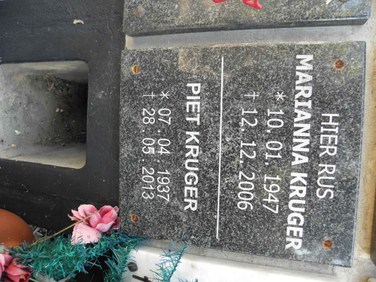 KRUGER Piet 1937-2013 &amp; Marianna 1947-2006