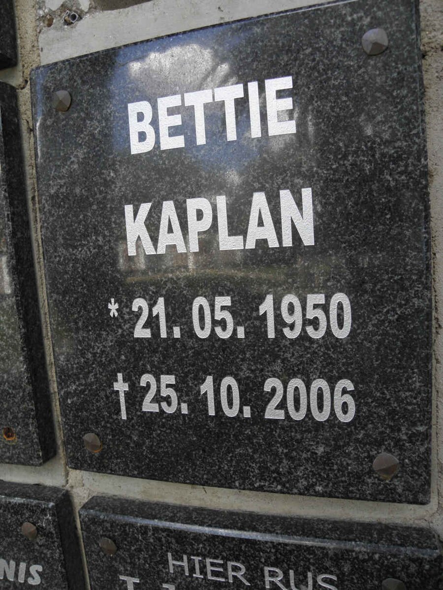 KAPLAN Bettie 1950-2006