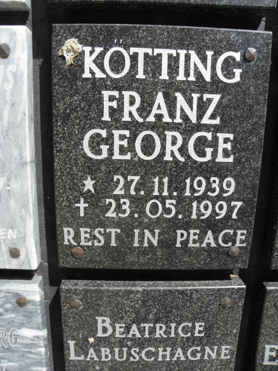 KOTTING Franz George 1939-1997