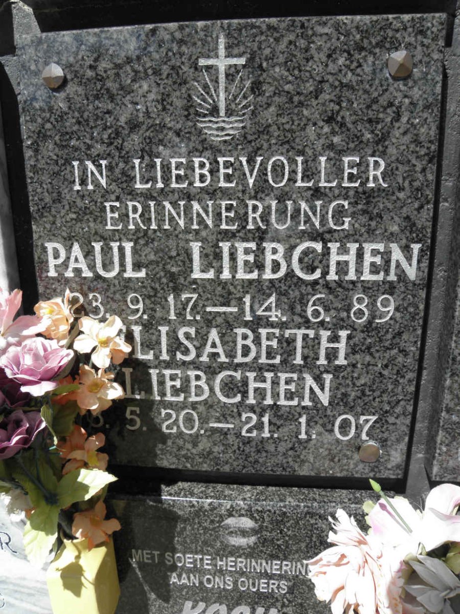 LIEBSCHEN Paul 1917-1989 &amp; Elisabeth 1920-2007