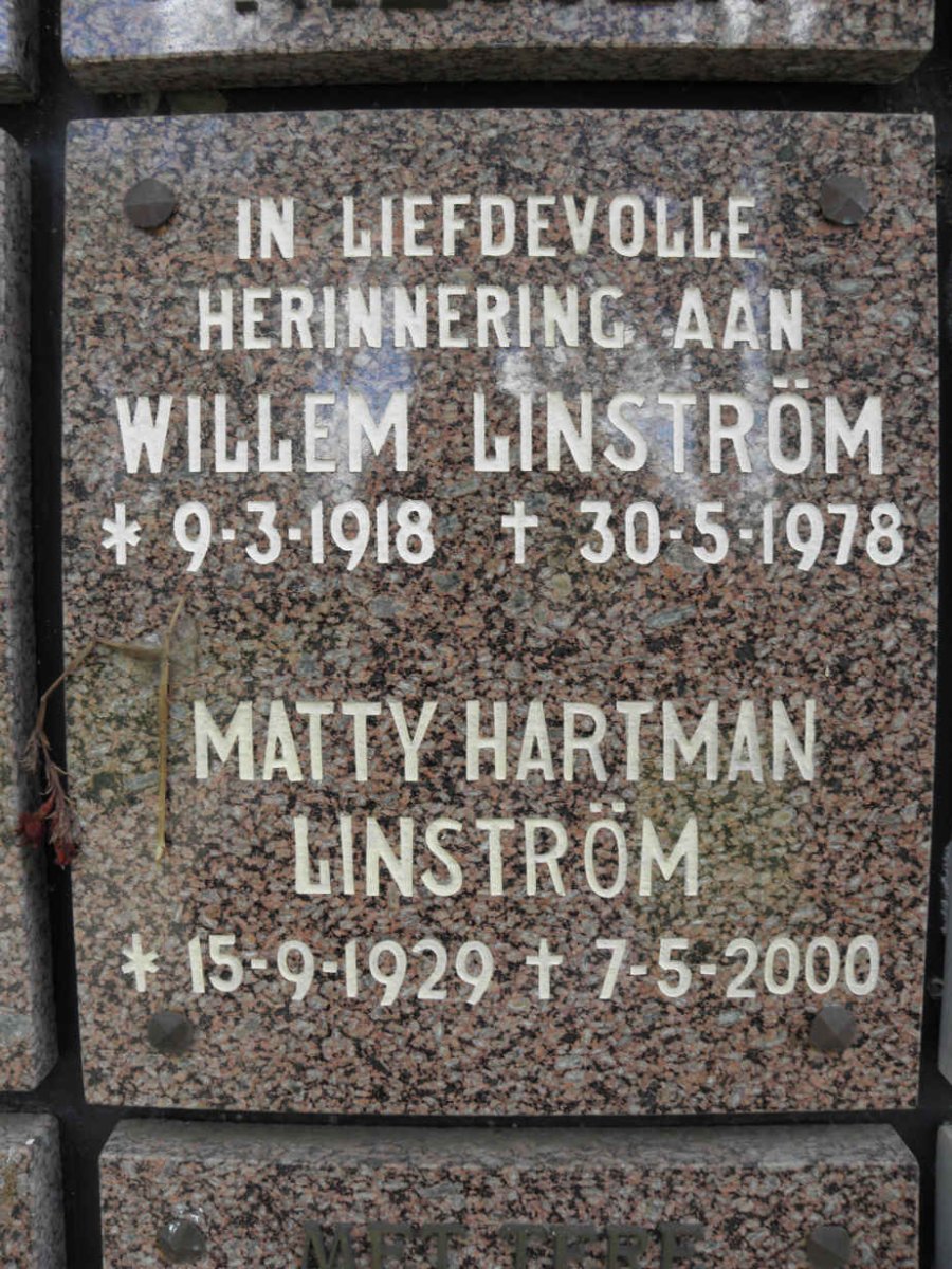 LINSTRÖM Willem 1918-1978 &amp; Matty Hartman 1929-2000 