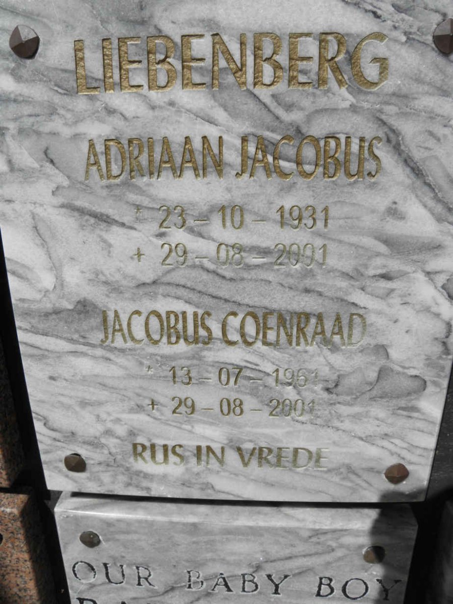 LIEBENBERG Adriaan Jacobus 1931-2001 :: LIEBENBERG 1961-2004