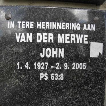 MERWE John, van der 1927-2005
