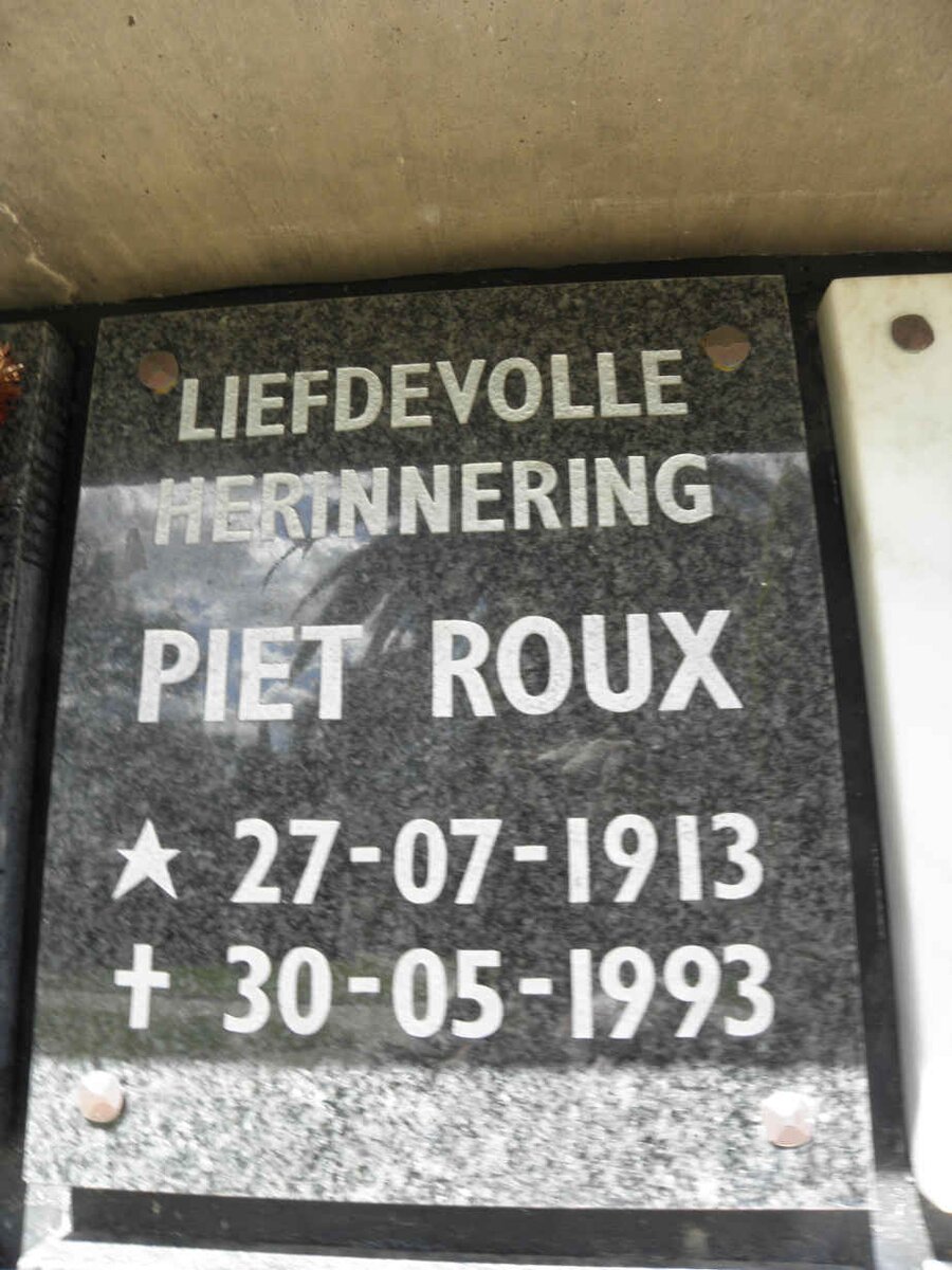 ROUX Piet 1913-1993
