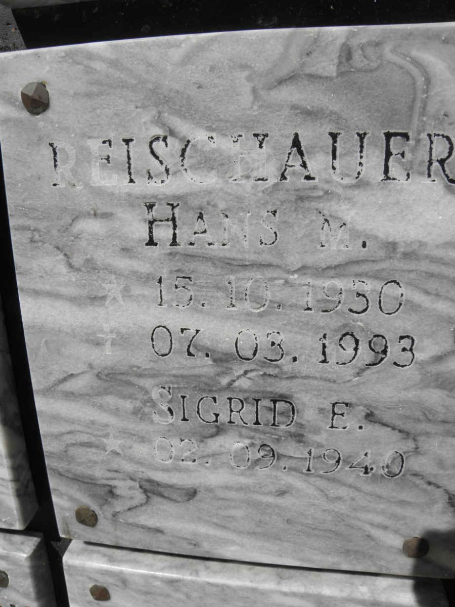 REISCHAUER Hans M. 1930-1993 &amp; Sigrid E. 1940-
