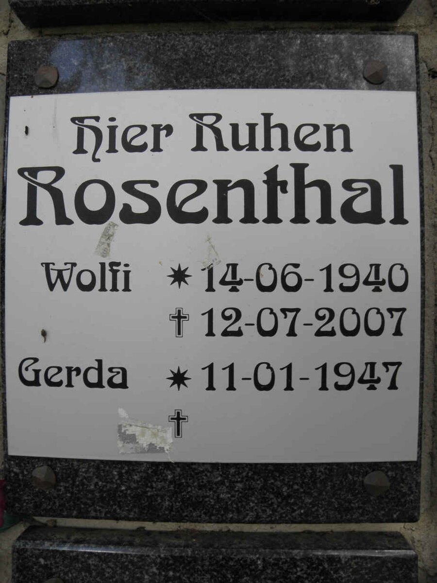 ROSENTHAL Wolfi 1940-2007 &amp; Gerda 1947-