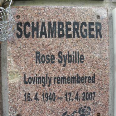 SCHAMBERGER Rose Sybille 1940-2007
