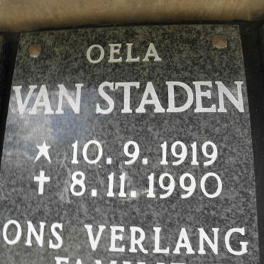 STADEN Oela, van 1919-1990