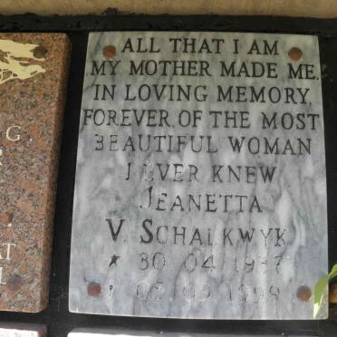 SCHALKWYK Jeanetta, v. 1937-1999