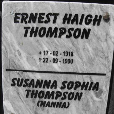 THOMPSON Ernest Haigh 1918-1990 &amp; Susanna Sophia 1921-2011 