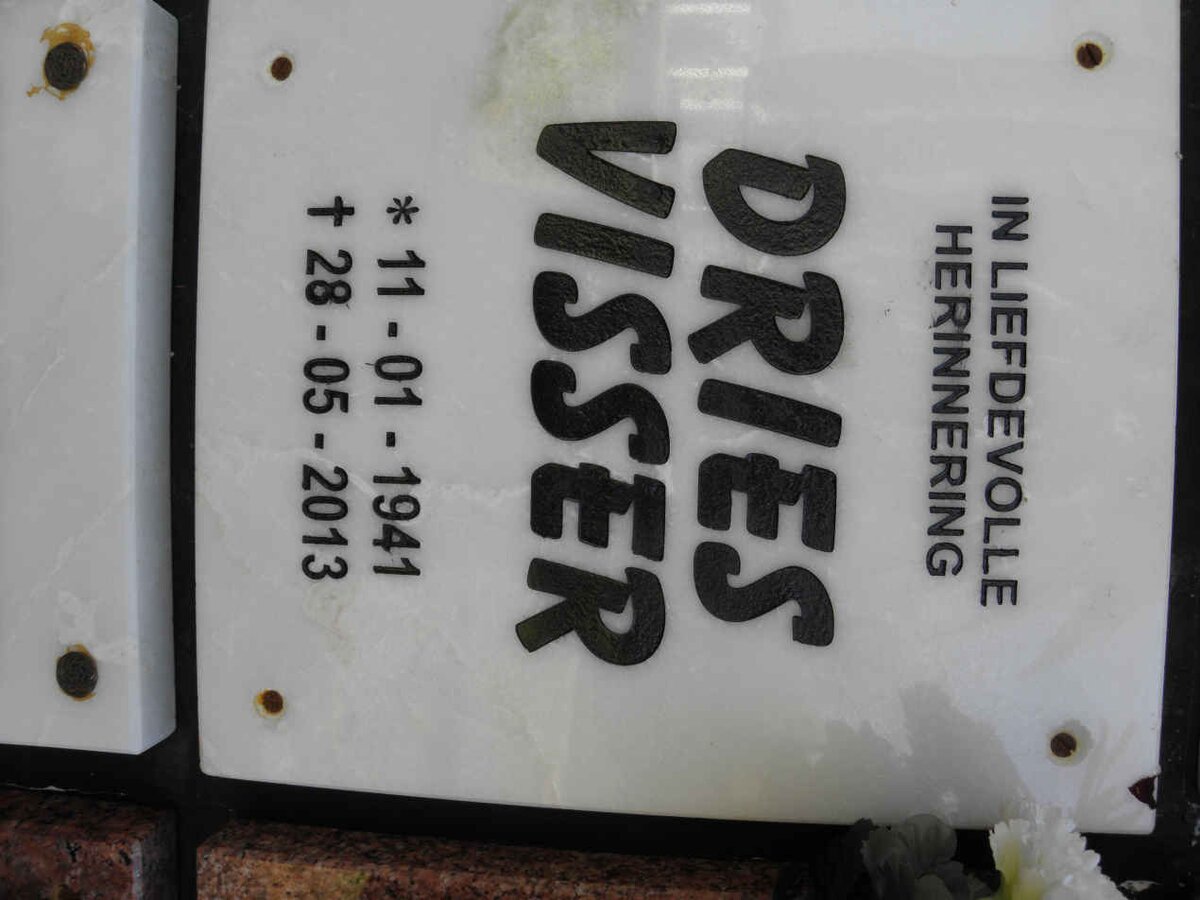 VISSER Dries 1941-2013