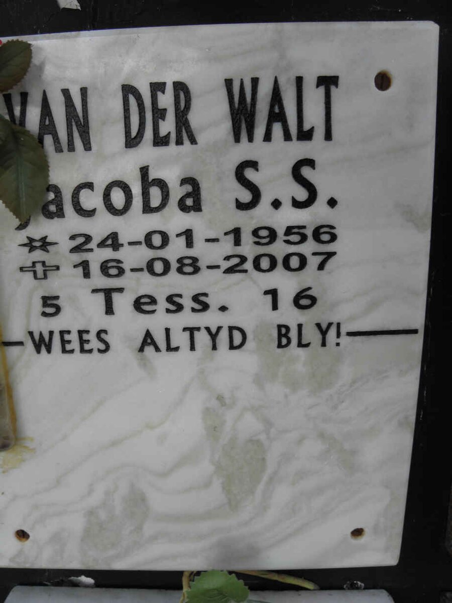 WALT Jacoba S.S., van der 1956-2007