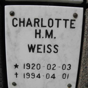 WEISS Charlotte H.M. 1920-1994