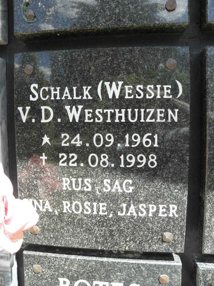 WESTHUIZEN Schalk, v.d. 1961-1998