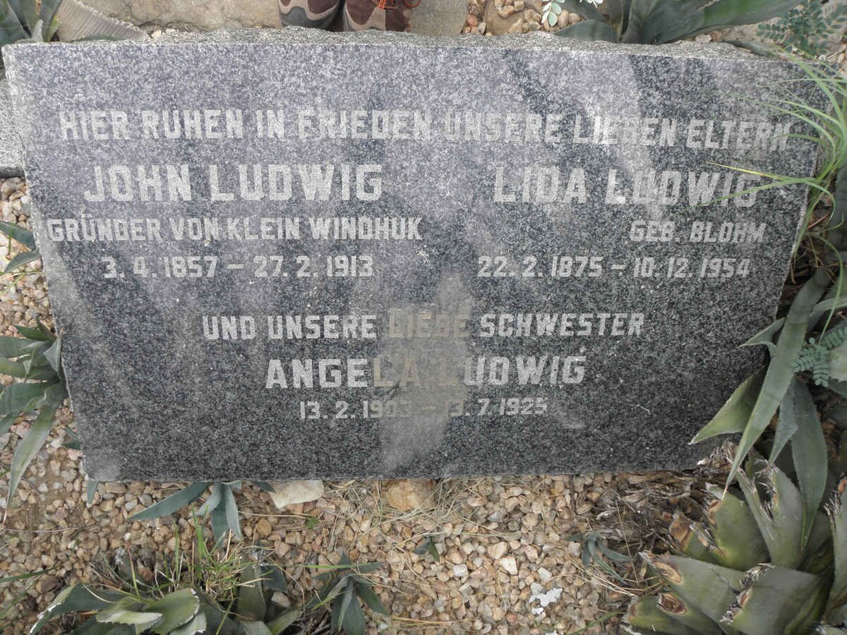LUDWIG John 1857-1913 &amp; Lida BLOHM 1875-1954 :: LUDWIG Angela 1903-1925