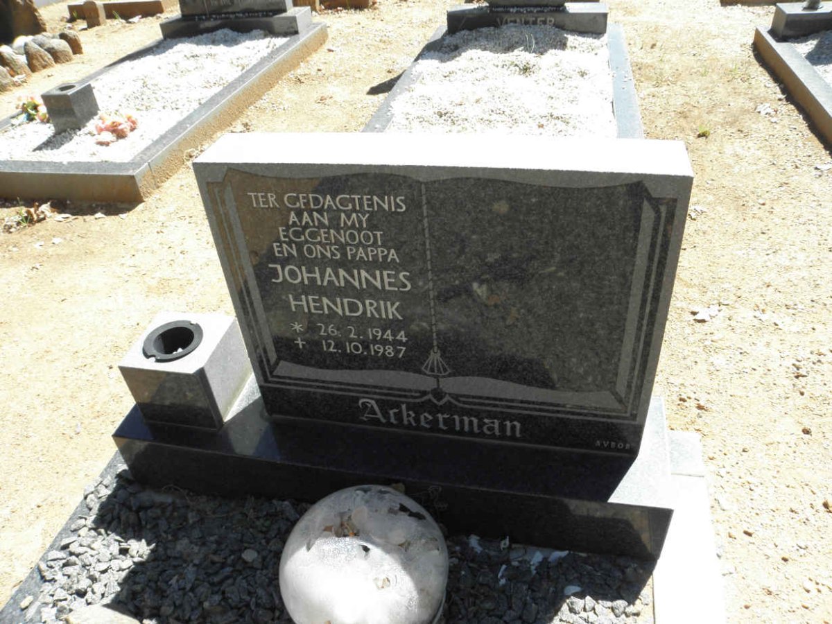 ACKERMAN Johannes Hendrik 1944-1987