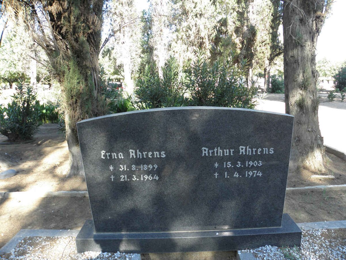 AHRENS Arthur 1903-1974 &amp; Erna 1899-1964