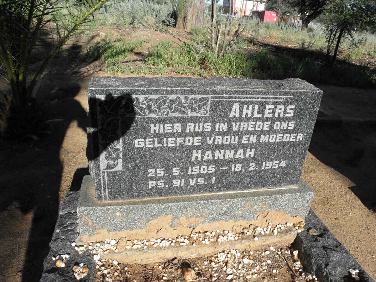 AHLERS Hannah 1905-1954