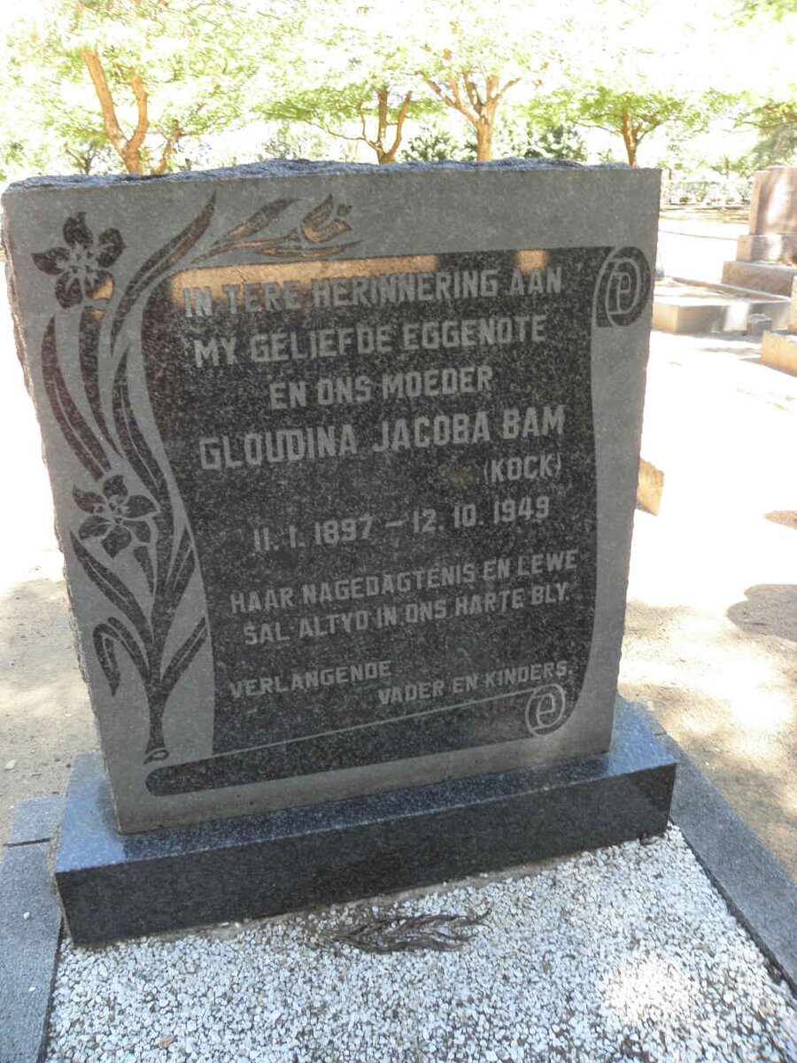 BAM Gloudina Jacoba nee KOCK 1897-1949