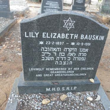 BAUSKIN Lily Elizabeth 1897-1991