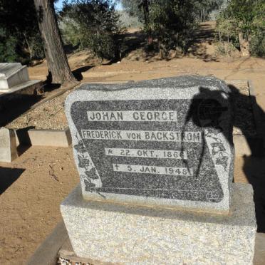 BACKSTROM Johan George Frederick, von 1866-1948