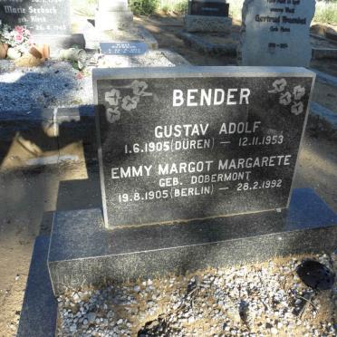 BENDER Gustav Adolf 1905-1953 &amp; Emmy Margot Margarete DOBERMONT 1905-1992
