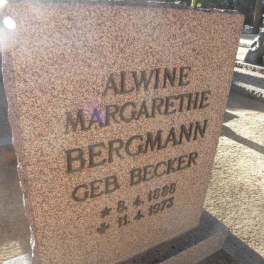 BERGMANN Alwine Margarethe nee BECKER 1888-1973