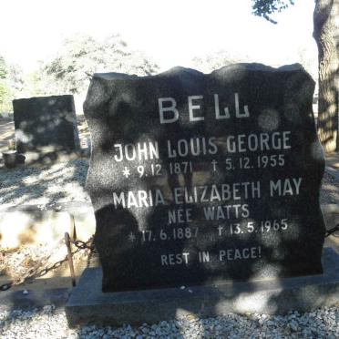 BELL John Louis George 1871-1955 &amp; Maria Elizabeth May WATTS 1887-1965