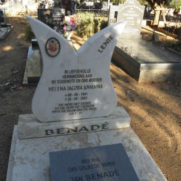 BENADÉ Jan 1937-2011 &amp; Helena Jacoba Johanna 1941-2003 