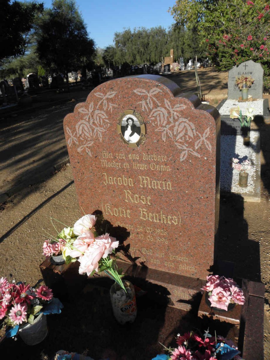 BEUKES Jacoba Maria Rose 1926-1996