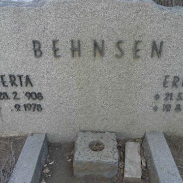 BEHNSEN Ernst 1897-1974 &amp; Herta 1908-1978