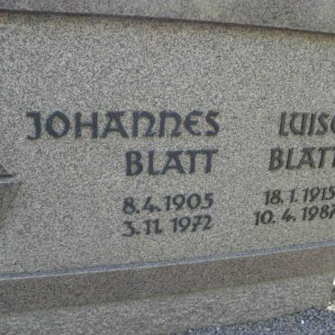 BLATT Johannes 1905-1972 &amp; Luise 1915-1987