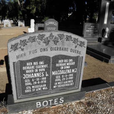 BOTES Johannes L. 1910-1974 &amp; Magdalena M.J. 1915-1989