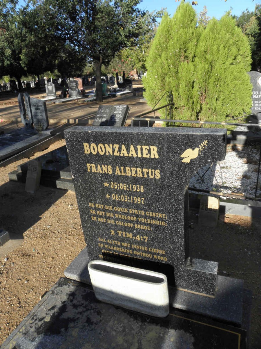 BOONZAAIER Frans Albertus 1938-1997