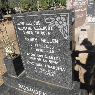 BOSHOFF Henry Hellen 1936-1996 &amp; Hendrina Fransina 1936-2000