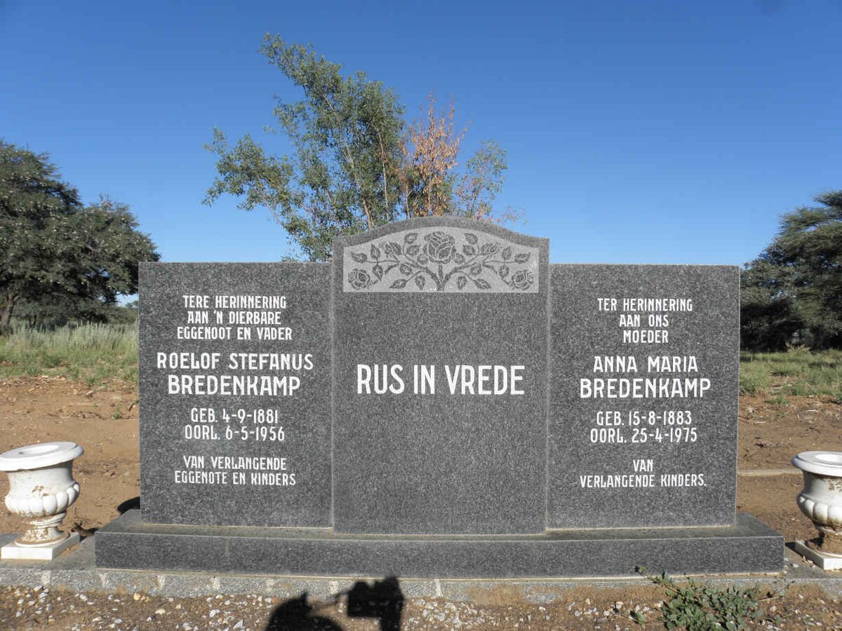 BREDENKAMP Roelof Stefanus 1881-1956 &amp; Anna Maria 1883-1975