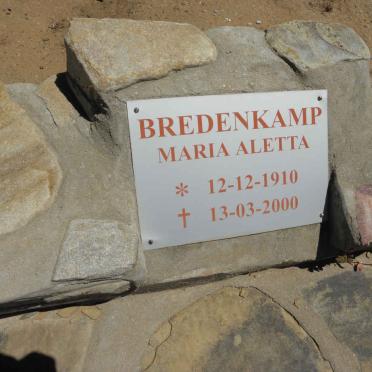 BREDENKAMP Maria Aletta 1910-2000