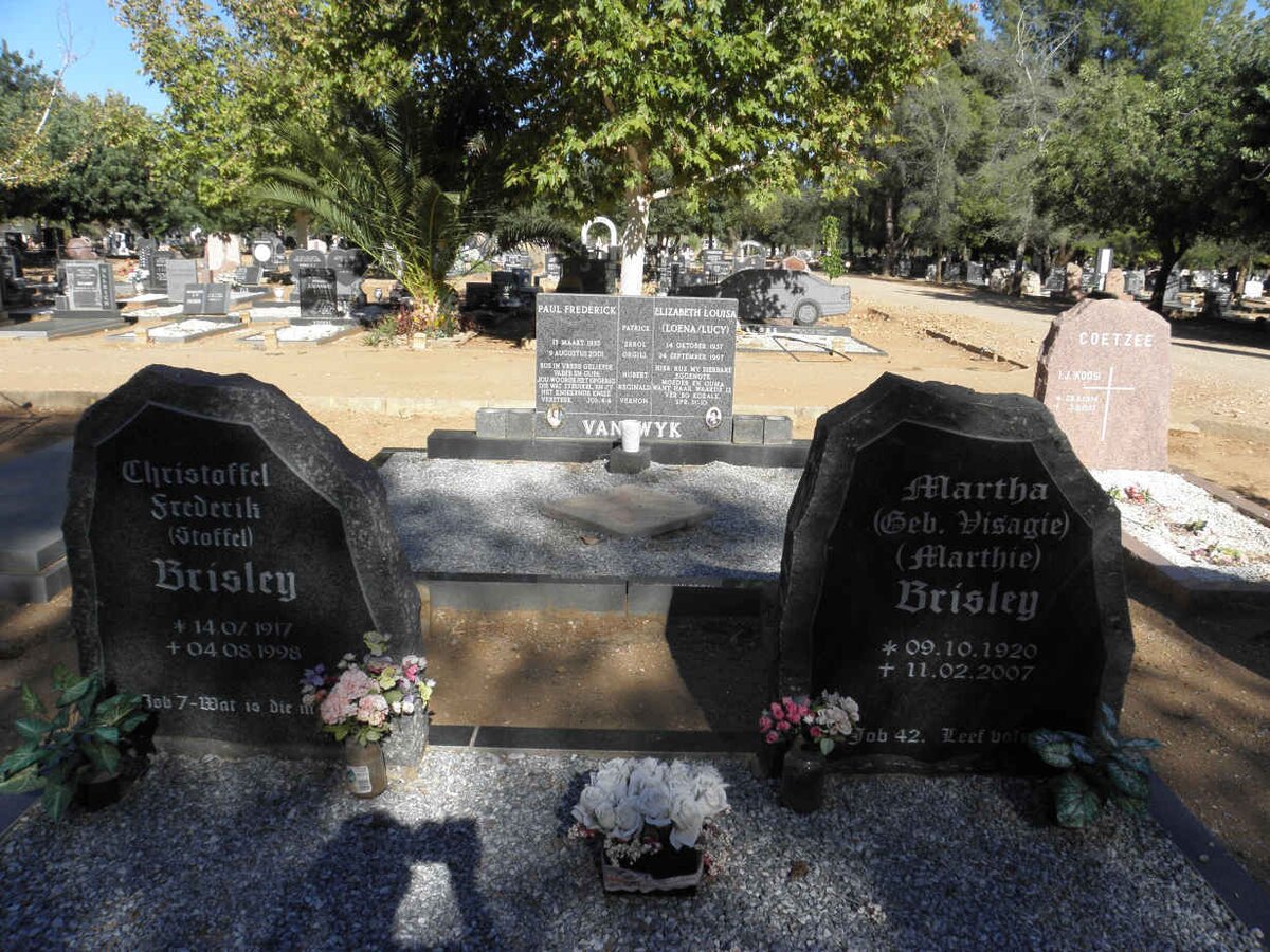 BRISLEY Christoffel Frederik 1917-1998 &amp; Martha VISAGIE 1920-2007