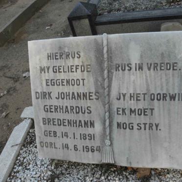 BREDENHANN Dirk Johannes Gerhardus 1891-1964