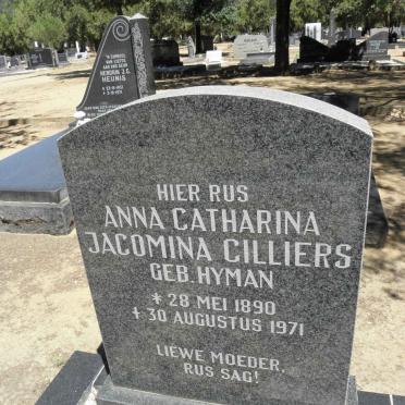 CILLIERS Anna Catharina Jacomina nee HYMAN 1890-1971