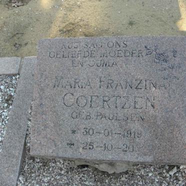 COERTZEN Maria Franzina nee PAULSEN 1919-2001