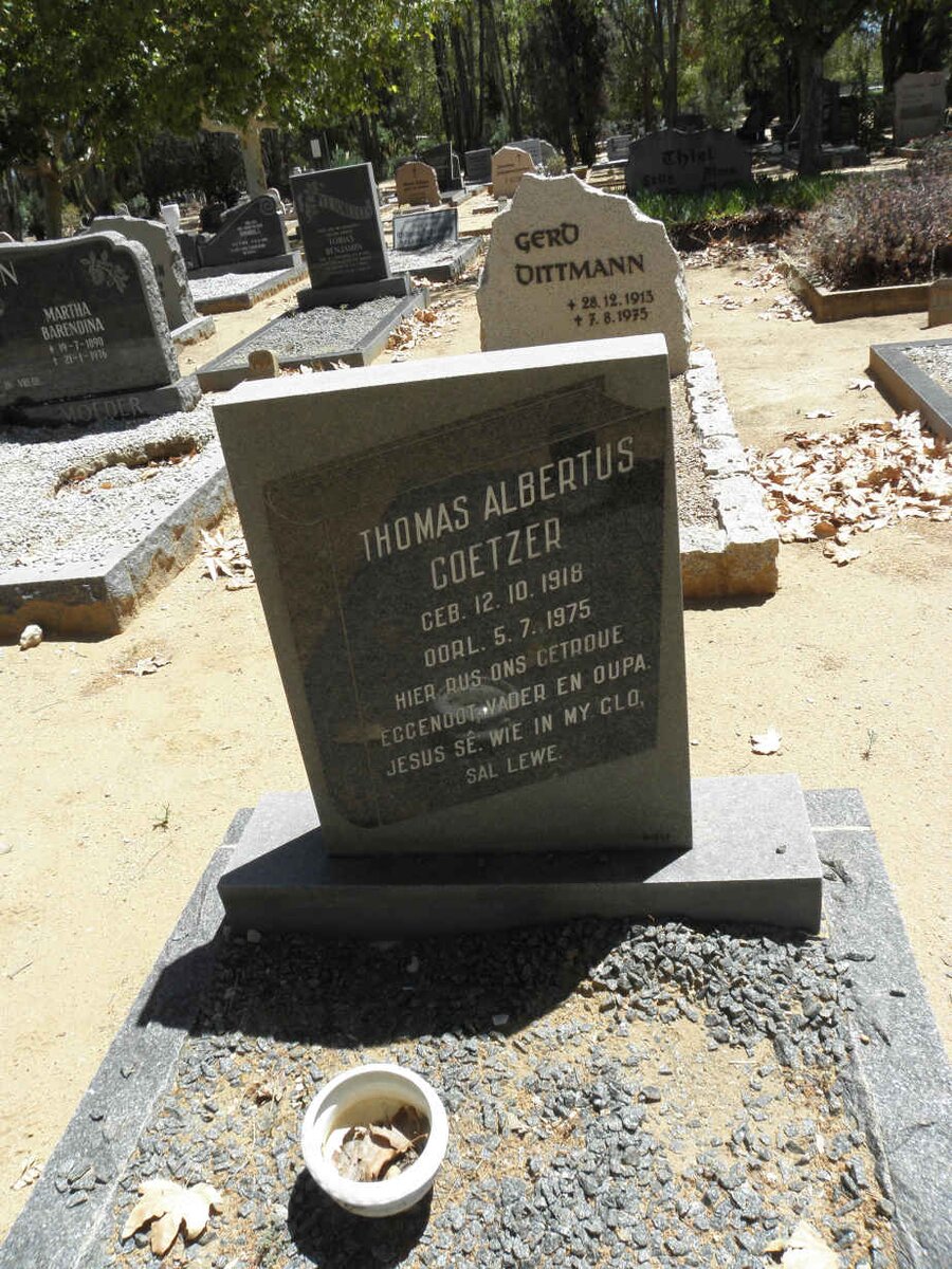 COETZER Thomas Albertus 1918-1975