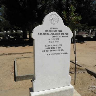 DREYER Abramina Johanna nee VAN NIEKERK 1916-1945